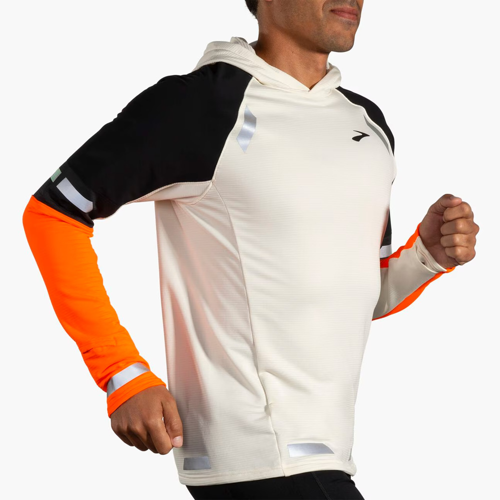 Brooks Run Visible Thermal Hoodie 2.0 Hi-Viz Reflective Running Men's Size Small